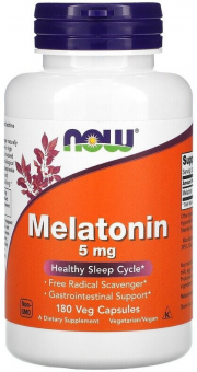 NOW NOW Melatonin 5 мг, 180 капс. 